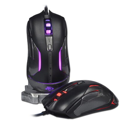 E-Blue Myš Auroza Gaming FPS, 8200DPI, laserová, 6tl., 1 kolečko, drátová USB, černá, herní, RGB podsvícení