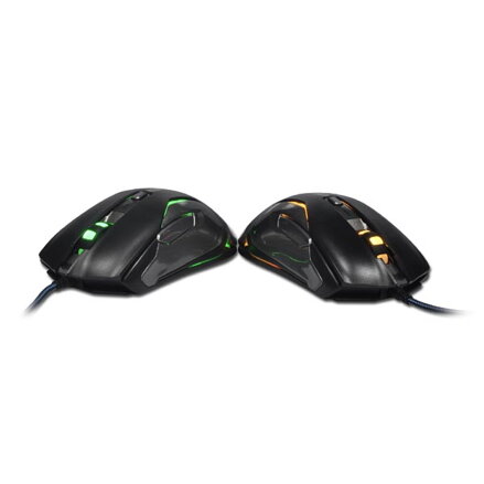 E-Blue Myš Auroza Gaming FPS, 8200DPI, laserová, 6tl., 1 kolečko, drátová USB, černá, herní, RGB podsvícení