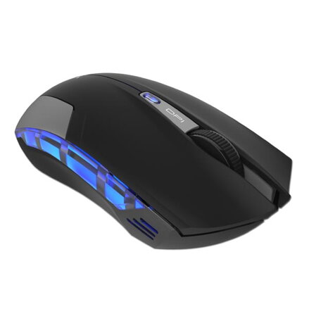 E-Blue Myš Cobra Jr., 1750DPI, 2.4 [GHz], optická, 6tl., 1 kolečko, bezdrátová, černá, 2 ks AAA