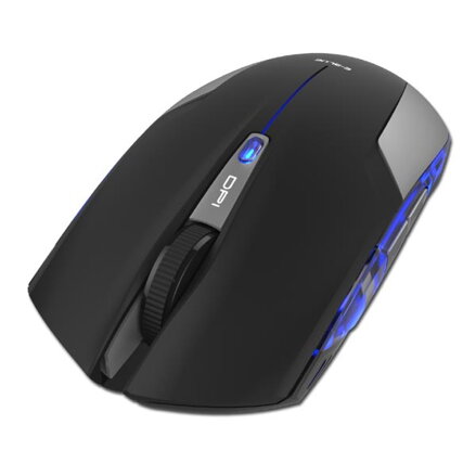 E-Blue Myš Cobra Jr., 1750DPI, 2.4 [GHz], optická, 6tl., 1 kolečko, bezdrátová, černá, 2 ks AAA