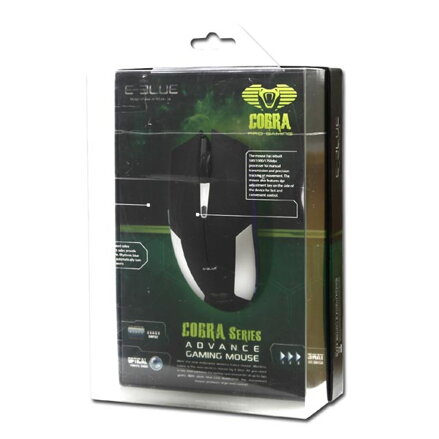 E-Blue Myš Cobra Jr., 1750DPI, 2.4 [GHz], optická, 6tl., 1 kolečko, bezdrátová, černá, 2 ks AAA
