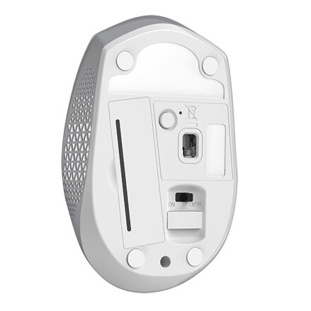 Genius Myš NX-8000S BT, 1200DPI, Bluetooth a 2,4GHz, optická, 3tl., bezdrátová, bílo-šedá, Blue-Eye senzor, symetrická