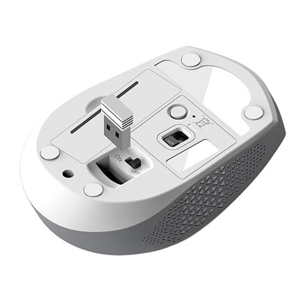 Genius Myš NX-8000S BT, 1200DPI, Bluetooth a 2,4GHz, optická, 3tl., bezdrátová, bílo-šedá, Blue-Eye senzor, symetrická