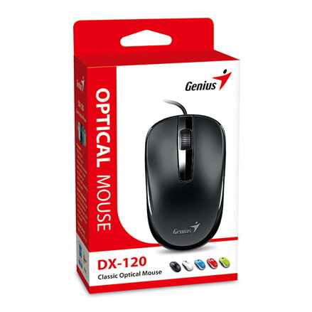 Myš drátová, Genius DX-120, černá, optická, 1200DPI, USB-C