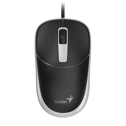 Myš drátová, Genius DX-123, černo-šedá, optická, 1200DPI