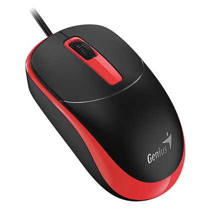 Myš drátová, Genius DX-123, černo-červená, optická, 1200DPI