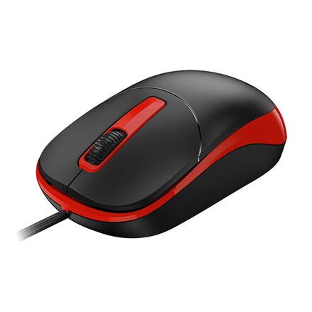 Myš drátová, Genius DX-123, černo-červená, optická, 1200DPI