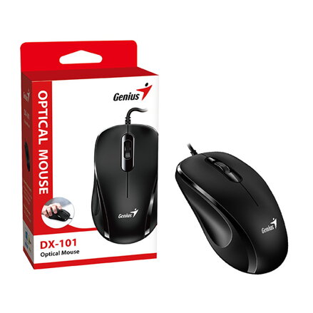 Myš drátová, Genius DX-101, černá, optická, 1200DPI