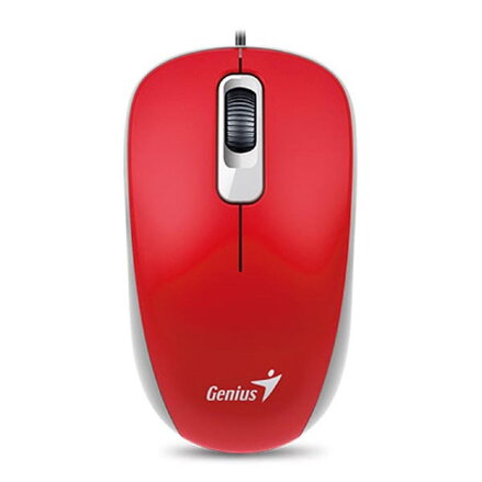 Genius Myš DX-110, 1000DPI, optická, 3tl., 1 kolečko, drátová USB, červená, standardní, univerzální