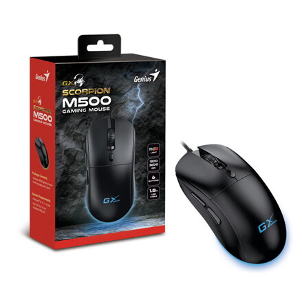 Genius Myš GX Gaming Scorpion M500, 3600DPI, optická, 6tl., drátová USB, černá