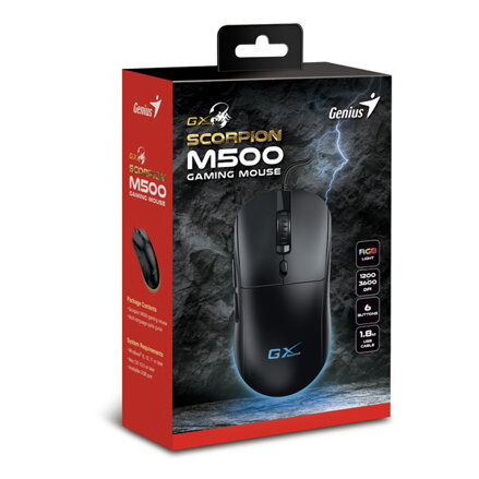 Genius Myš GX Gaming Scorpion M500, 3600DPI, optická, 6tl., drátová USB, černá