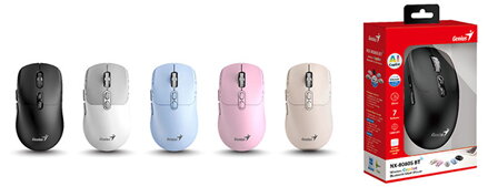 Myš bezdrátová, Genius NX-8080S BT, modrá, optická, 1600DPI