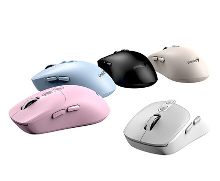 Myš bezdrátová, Genius NX-8080S BT, bílo-šedá, optická, 1600DPI