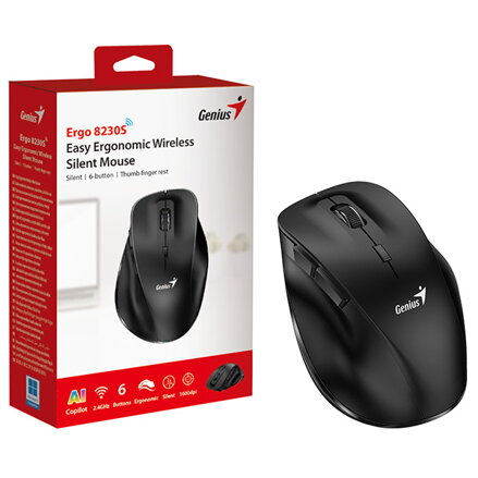 Genius Ergo 8230S Myš bezdrátová, černá, 1600DPI