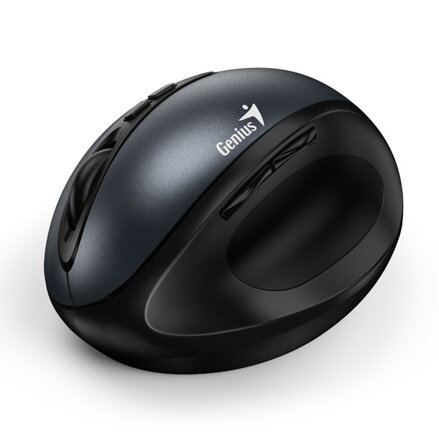 Genius Myš Ergo 8300S, 1600DPI, 2.4 [GHz], optická, 7tl., bezdrátová, černo-šedá, 2 ks AAA, vertikální