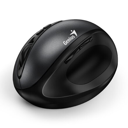 Genius Myš Ergo 8300S, 1600DPI, 2.4 [GHz], optická, 7tl., bezdrátová, černá, 2 ks AAA, vertikální