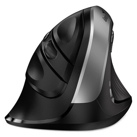 Genius Myš Ergo 8250S, 1600DPI, 2.4 [GHz], optická, 6tl., bezdrátová, černo-stříbrná, 1 ks AA, vertikální
