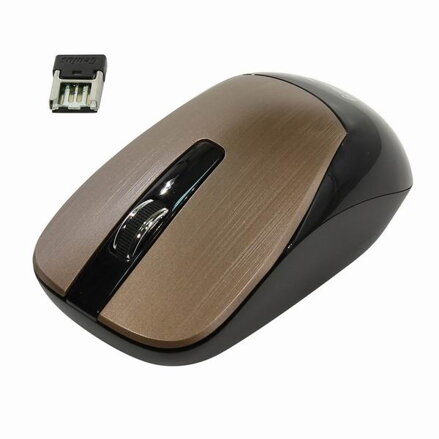 Genius Myš NX-7015, 1600DPI, 2.4 [GHz], optická, 3tl., bezdrátová, měděná, 1 ks AA, Blue-eye senzor