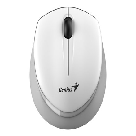 Genius Myš NX-7009, 1200DPI, 2.4 [GHz], optická, 3tl., bezdrátová, bílo-šedá, 1 ks AA, Blue-Eye senzor, symetrická