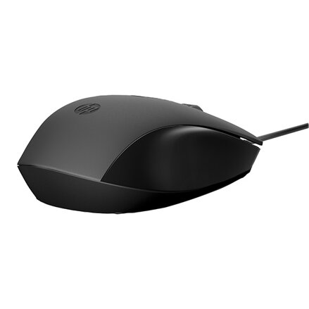 HP myš 150 1600DPI, optická, 3tl., 1 kolečko, drátová USB-A, černá, 1 ks Windows 7,8,10, Mac 10.1 a vyšší