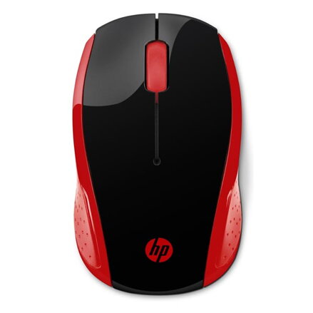 HP myš 200 Wireless Red, 1000DPI, 2.4 [GHz], optická, 3tl., 1 kolečko, bezdrátová, červená, 2 ks AAA, MacOS X 10.x,Google Chrome O