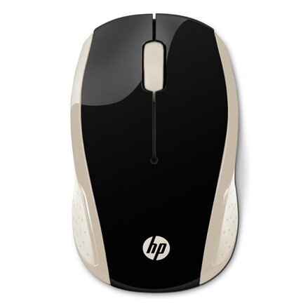 HP myš 200 Wireless Gold, 1000DPI, 2.4 [GHz], optická, 3tl., 1 kolečko, bezdrátová, zlatá, 2 ks AAA, MacOS X 10.x,Google Chrome OS