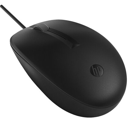 HP Myš 128, 1200DPI, 3tl., kabelová, černá, 0 ks AA, Windows 7/8/10, Mac OS 10.3 a novější, a Chrome