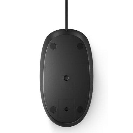 HP Myš 128, 1200DPI, 3tl., kabelová, černá, 0 ks AA, Windows 7/8/10, Mac OS 10.3 a novější, a Chrome