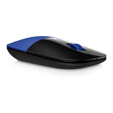HP myš Z3700 Wireless Dragonfly Blue, 1200DPI, 2.4 [GHz], optická Blue LED, 3tl., 1 kolečko, bezdrátová, modrá, 1 ks AA, Windows 7