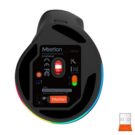 Meetion BTM010R Myš bezdrátová, černá, 2400DPI