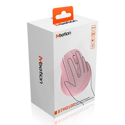 Meetion BTM010R Myš bezdrátová, růžová, 2400DPI