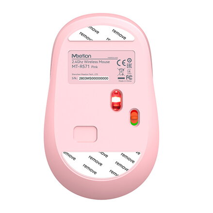 Meetion R571 Myš bezdrátová, bílo-růžová, 1600DPI