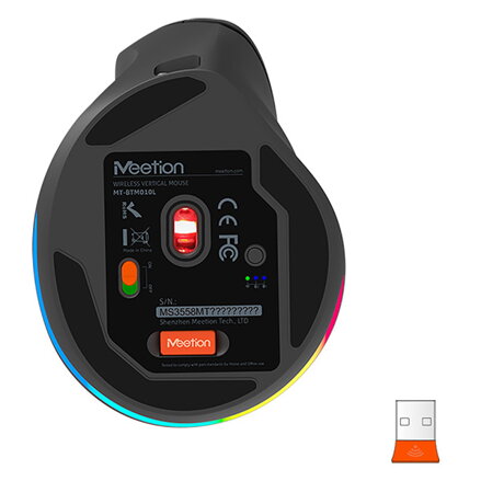 Meetion BTM010L Myš bezdrátová, černá, 2400DPI