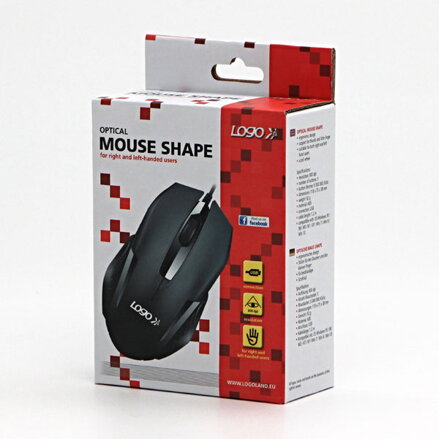 Logo myš Shape, 800DPI, optická, 3tl., drátová USB, černá