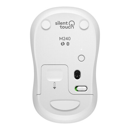 Myš bezdrátová, Logitech M240 SILENT BLUETOOTH MOUSE, bílá, optická, 4000DPI