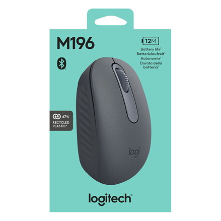 Logitech M196 Bluetooth Myš bezdrátová, šedá, 1000DPI