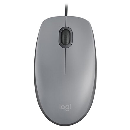 Logitech M110 Silent Myš drátová, šedá, 1000DPI