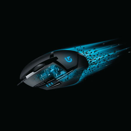 Logitech Myš G402 Hyperion Fury, 4000DPI, optická, 8tl., 1 kolečko, drátová USB, černá, herní