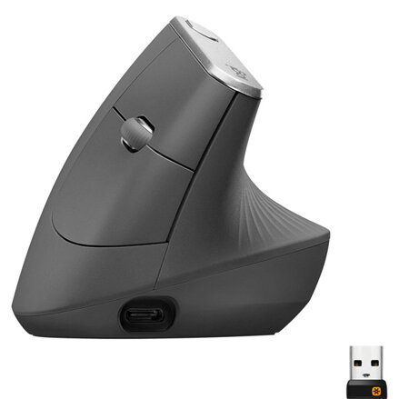 Myš Logitech MX Vertical, šedá, optická, 4000DPI, Tri-Mode