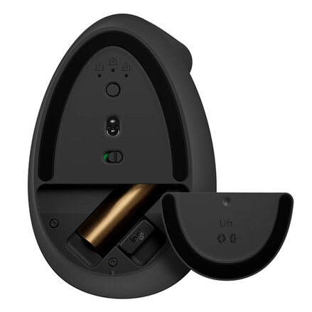 Logitech Myš LIFT GRAPHITE, 4000DPI, bluetooth, optická, 6tl., bezdrátová, šedá, 1 ks AA, ergonomická, vertikální