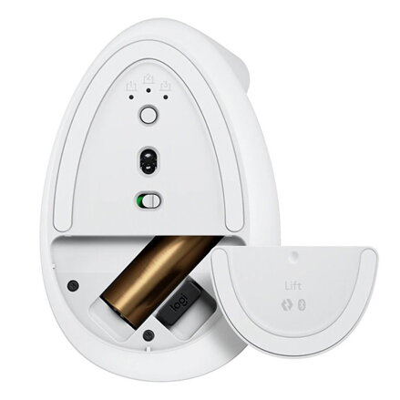 Logitech Myš LIFT, 4000DPI, bluetooth, optická, 6tl., bezdrátová, bílá, 1 ks AA, ergonomická, vertikální