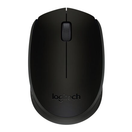 Logitech Myš B170, 1000DPI, 2.4 [GHz], optická, 3tl., 1 kolečko, bezdrátová, černá, 1 ks AA, miniaturní USB přijímač, kancelářská