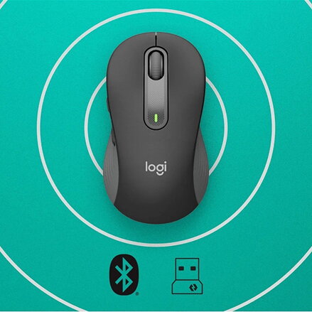 Myš bezdrátová, Logitech M650, šedá, optická, 2000DPI