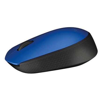 Logitech Myš M171, 1000DPI, 2.4 [GHz], optická, 3tl., 1 kolečko, bezdrátová, modrá, 2 ks AA, k notebooku, univerzální