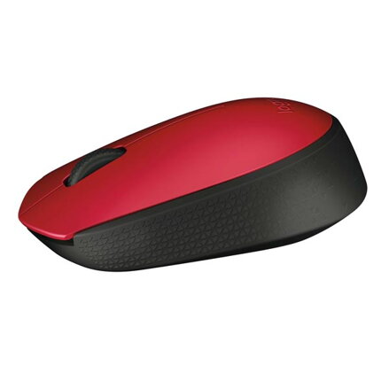 Logitech Myš M171, 1000DPI, 2.4 [GHz], optická, 3tl., 1 kolečko, bezdrátová, červená, 2 ks AA, k notebooku, univerzální