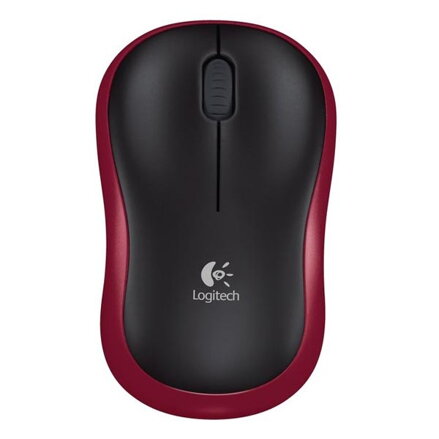 Logitech Myš M185, 1000DPI, 2.4 [GHz], optická, 3tl., 1 kolečko, bezdrátová, červená, 1 ks AA