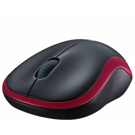 Logitech Myš M185, 1000DPI, 2.4 [GHz], optická, 3tl., 1 kolečko, bezdrátová, červená, 1 ks AA