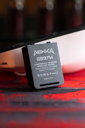 Myš Marvo MONKA PRIME, bílá, optika, 26000DPI, Tri-Mode