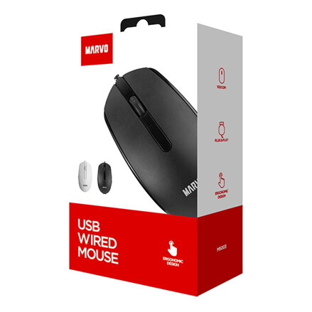 Myš drátová USB, Marvo MS003, černá, optika, 1000DPI