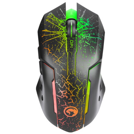 Marvo Myš M207, 2400DPI, optika, 6tl., 1 kolečko, drátová USB, černá, herní, podsvícená Marvo Myš M207, 2400DPI, optika, 6tl., 1 kolečko, drátová USB, černá, herní, podsvícená